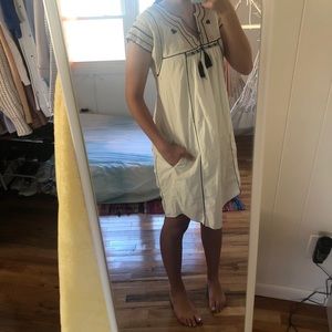 Boho embroidered dress with tassels